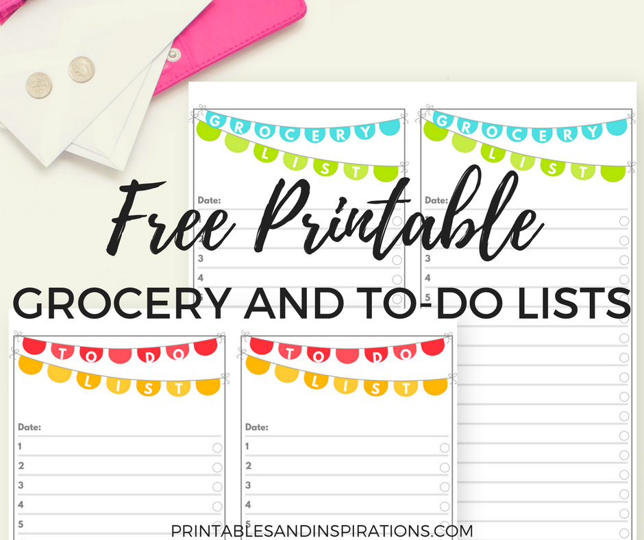 free printable to do list and grocery list printables and inspirations