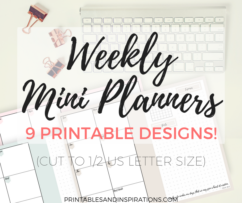 Free Printable Weekly Mini Planner In 9 Designs Printables and