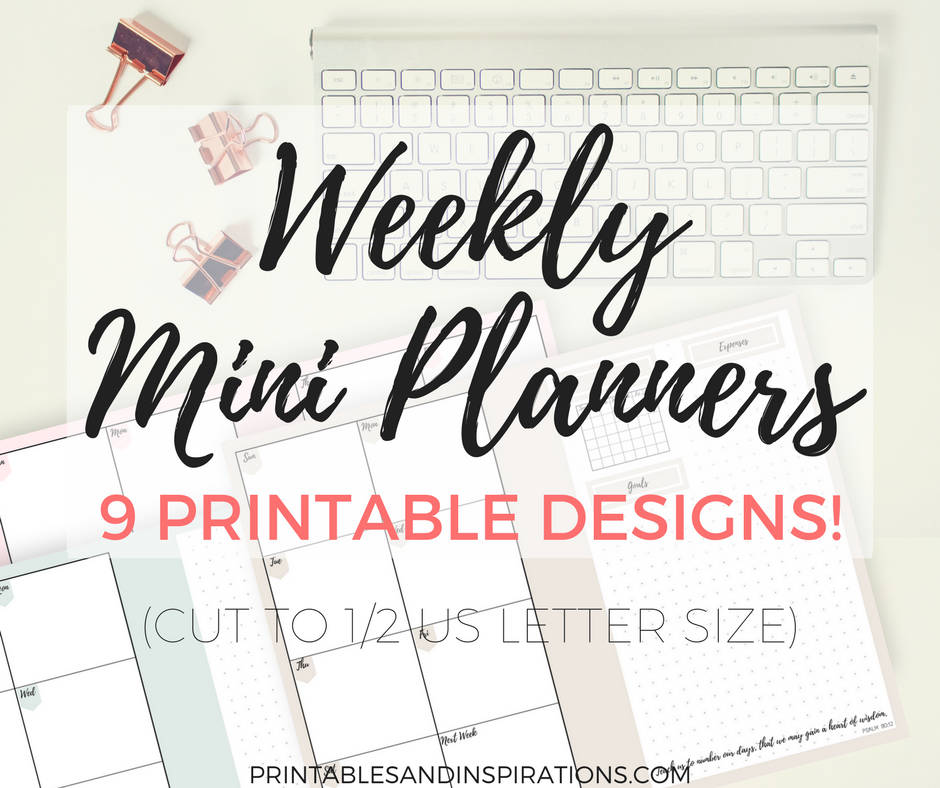 Free Printable Weekly Mini Planner In 9 Designs Printables And