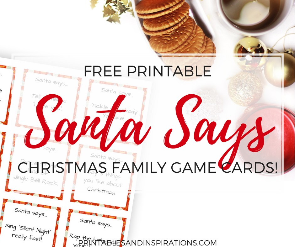 Free Printable Christmas Activity Cards - Santa Says! - Printables and ...
