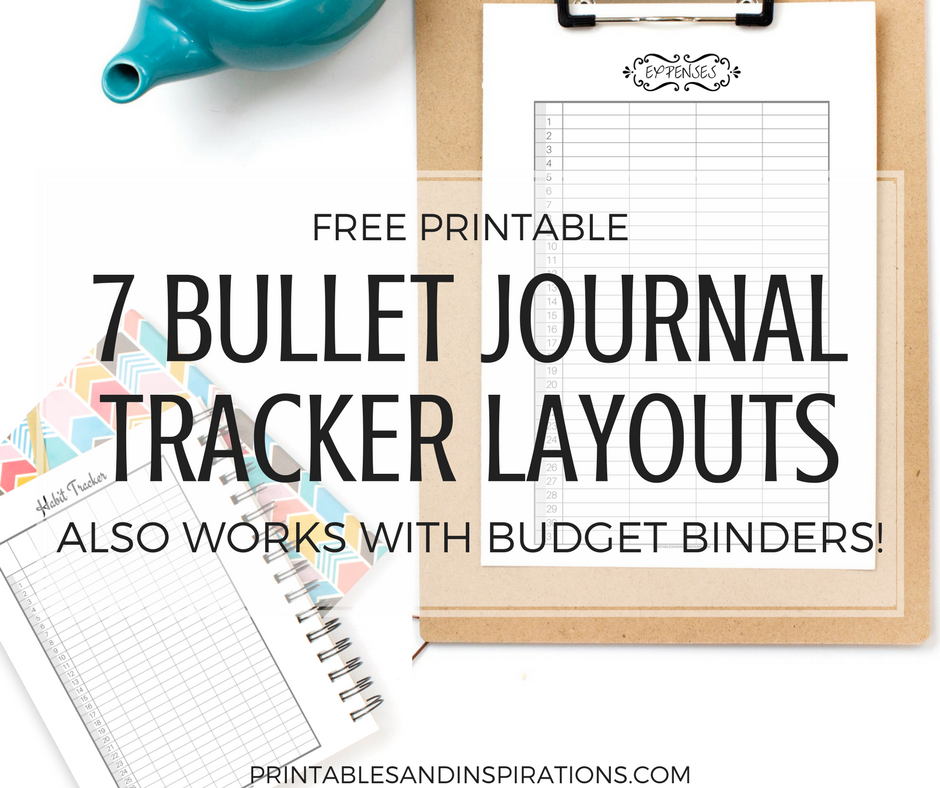 expense tracker bullet journal printable