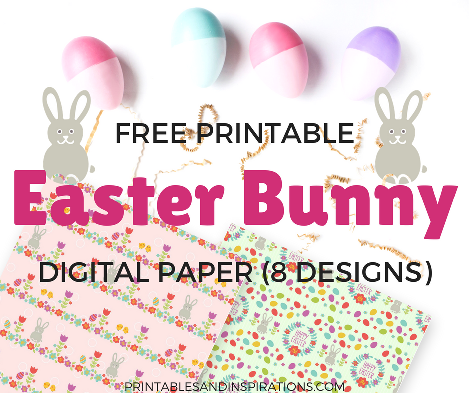 free printable easter bunny digital paper  printables and