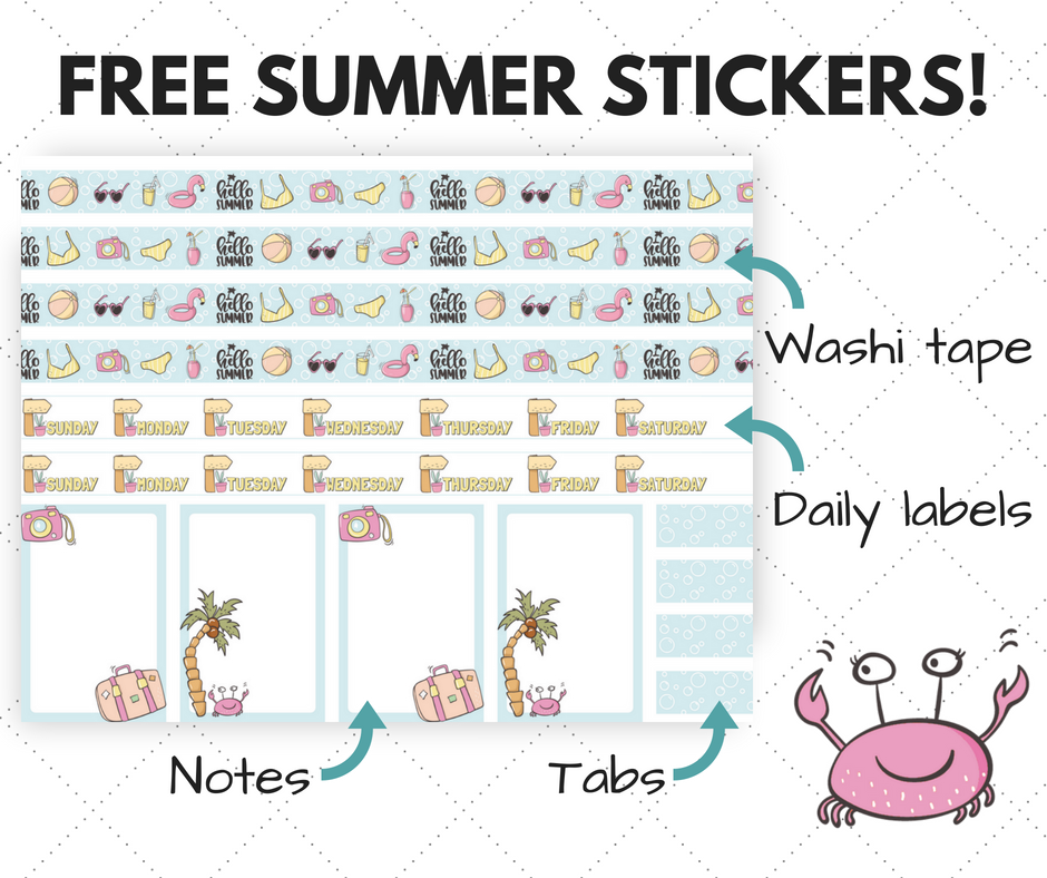 Free Cute Summer Stickers For Planner Or Scrapbooking Fun! - Printables ...