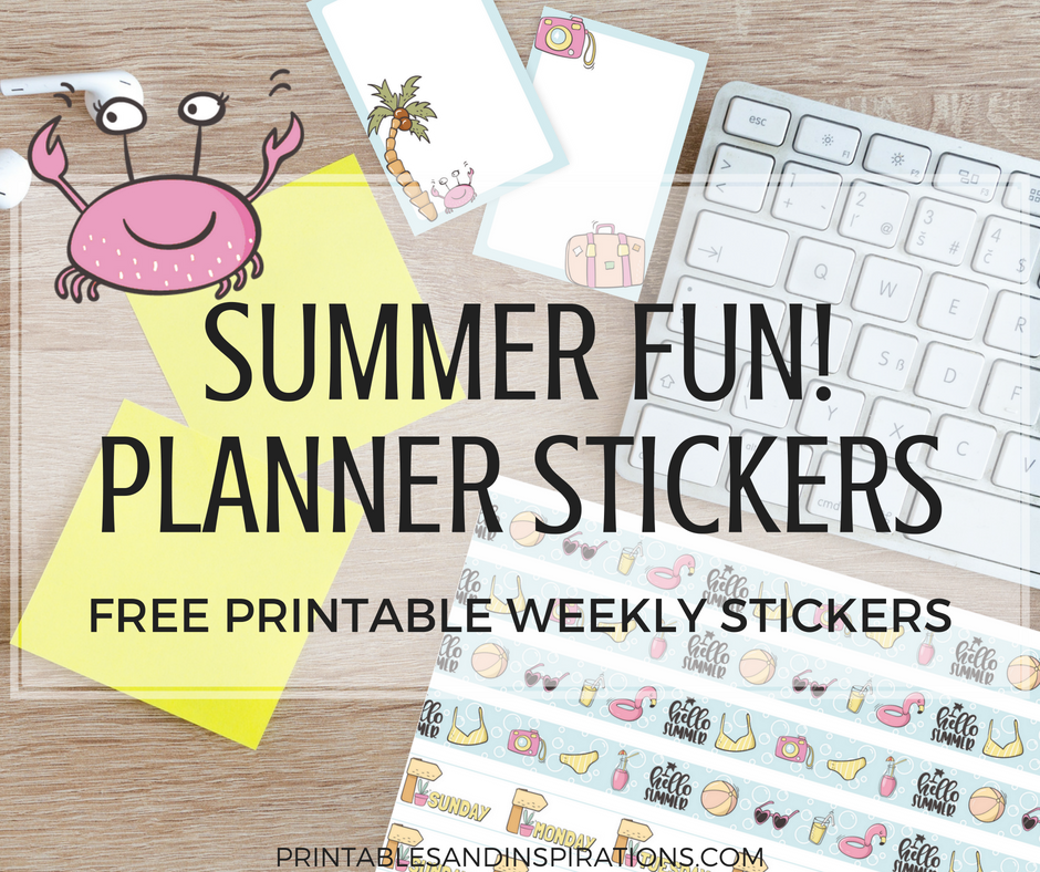 Download Free Cute Summer Stickers For Planner Or Scrapbooking Fun Printables And Inspirations