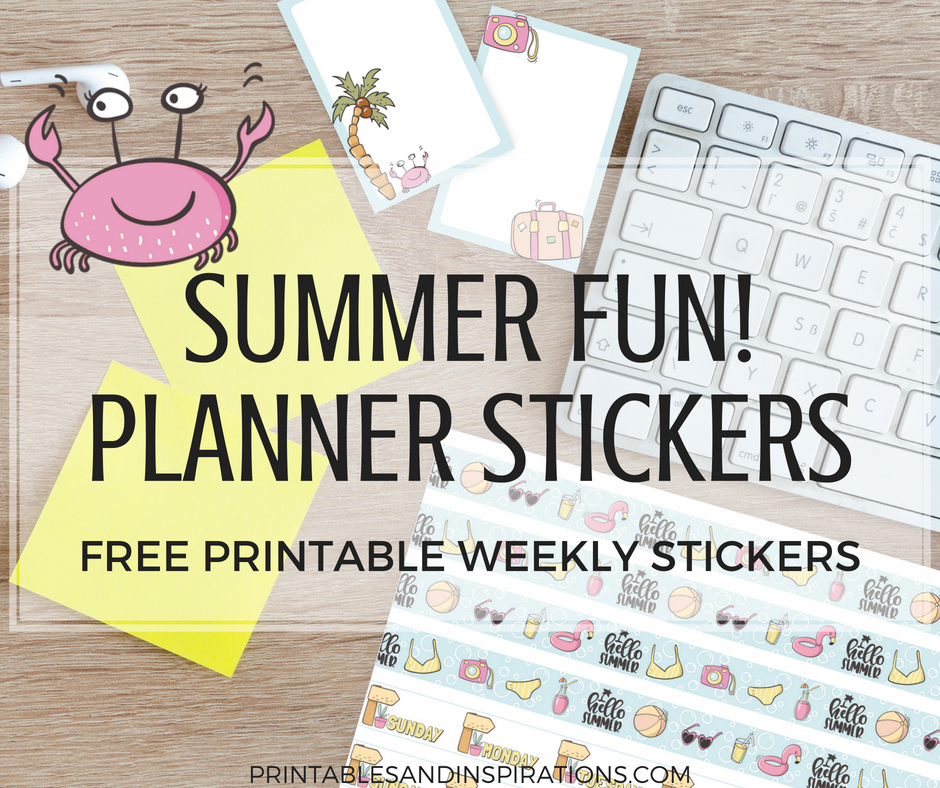 free cute summer stickers for planner or scrapbooking fun printables