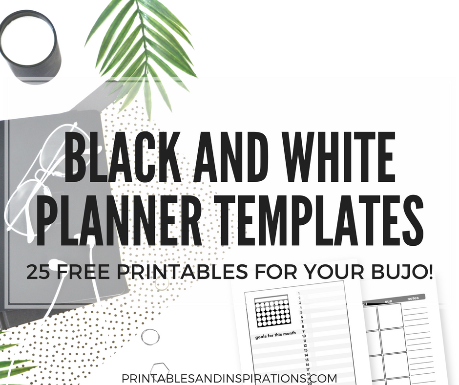 Free Bullet Journal Printables Black And White Templates