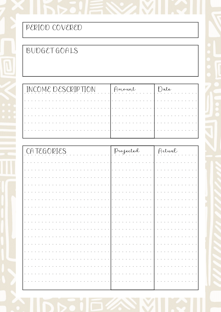 Budget Planner Template Printable - Sheetjery