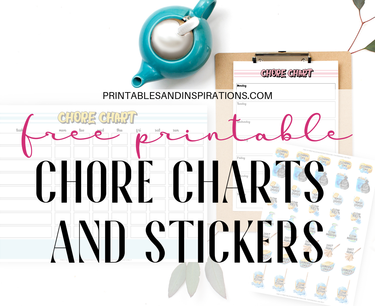 Free Printable Chore Charts And Chore Planner Stickers! - Printables and  Inspirations