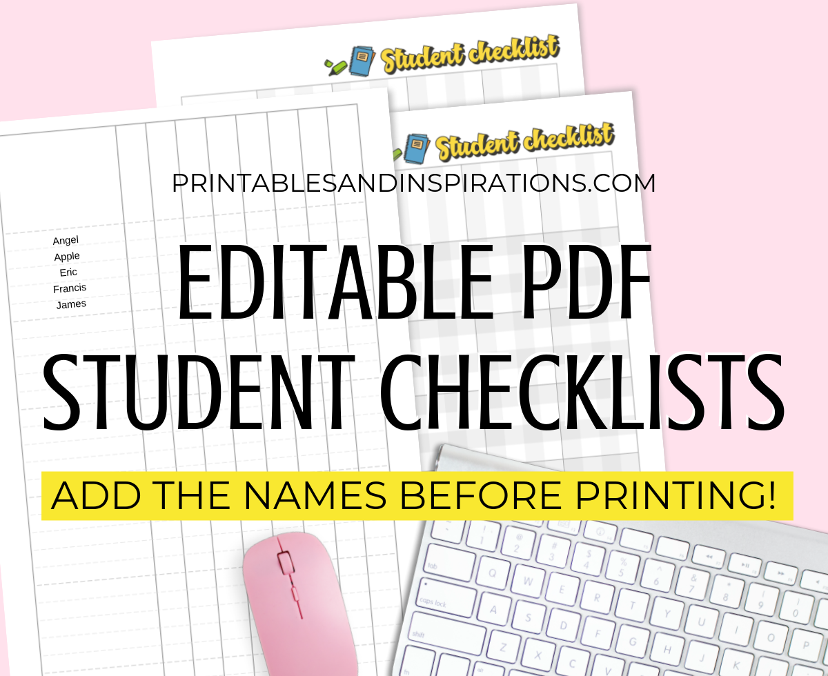 Free Editable Student Checklist Printable PDF Printables And Inspirations