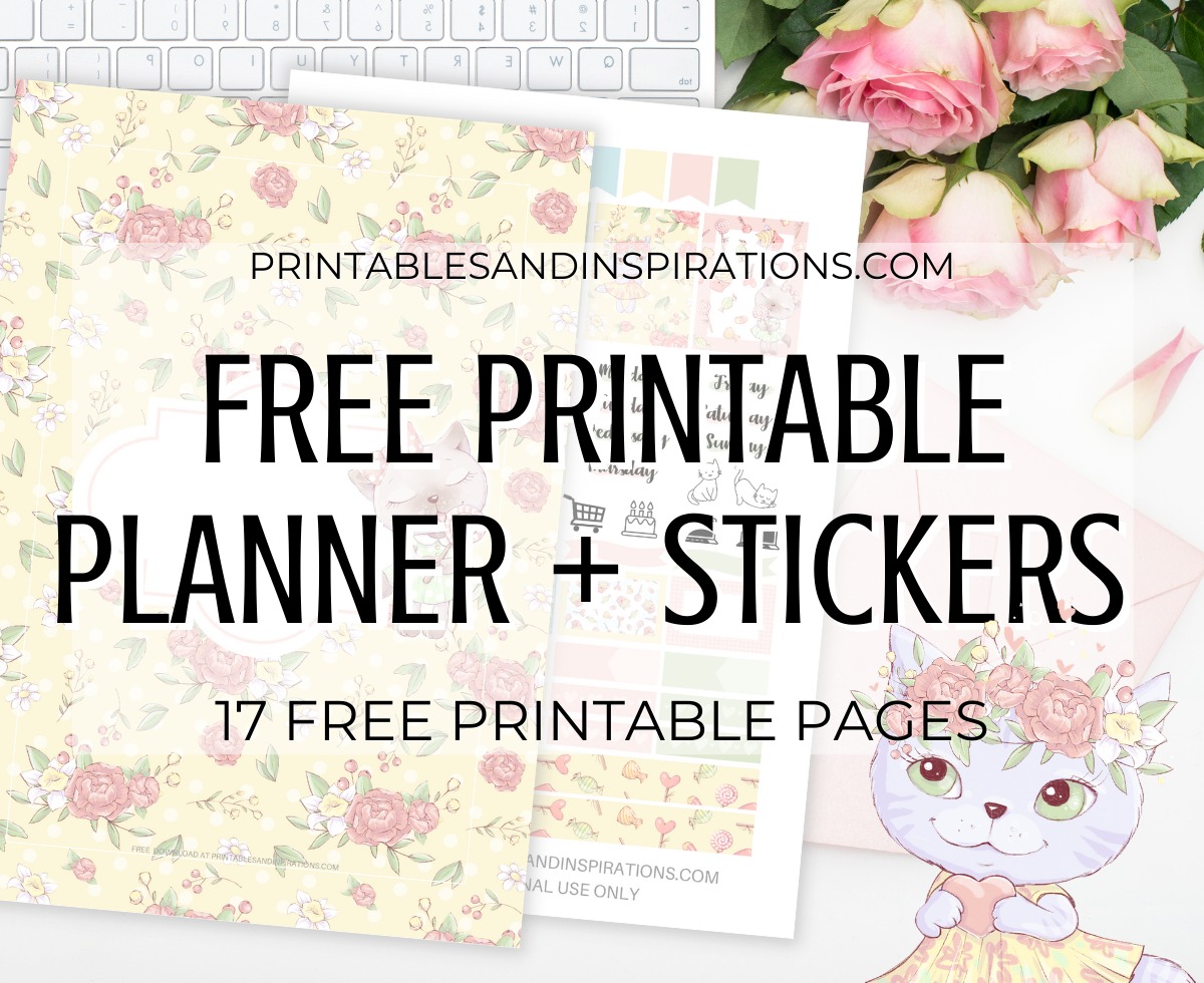 Free Printable Cute Cats Weekly Planner And Cats Planner Stickers! -  Printables and Inspirations