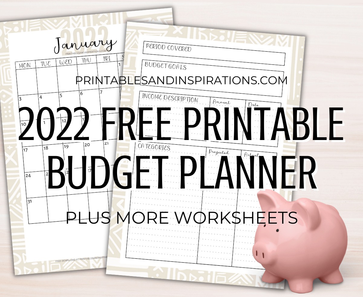 2022 budget planner worksheets free printable printables and inspirations