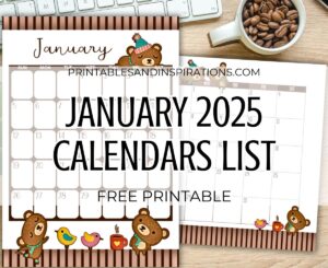 JANUARY 2025 calendar free printable monthly planner - You may also download the complete 2025 calendar PDF #printablesandinspirations #freeprintable