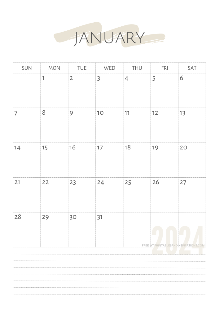 2024 Simple Minimalist Calendar – Free Printable PDF - Printables and ...