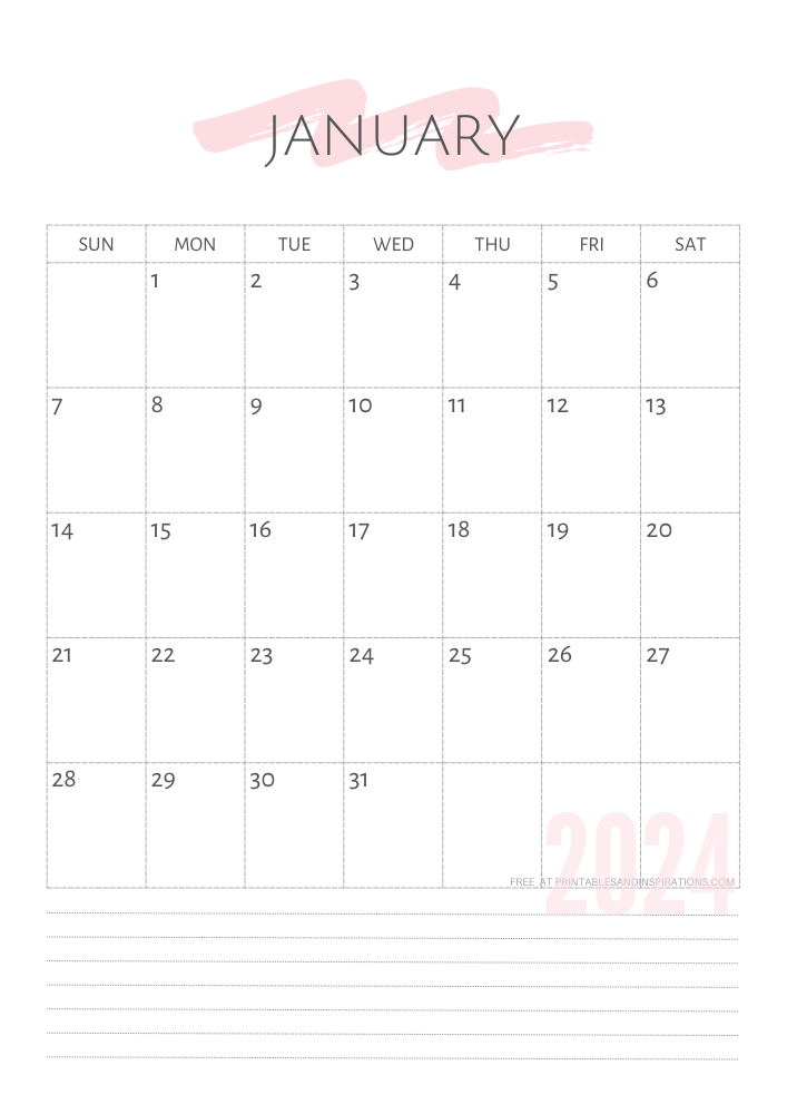 2024 Simple Minimalist Calendar Free Printable PDF Printables and