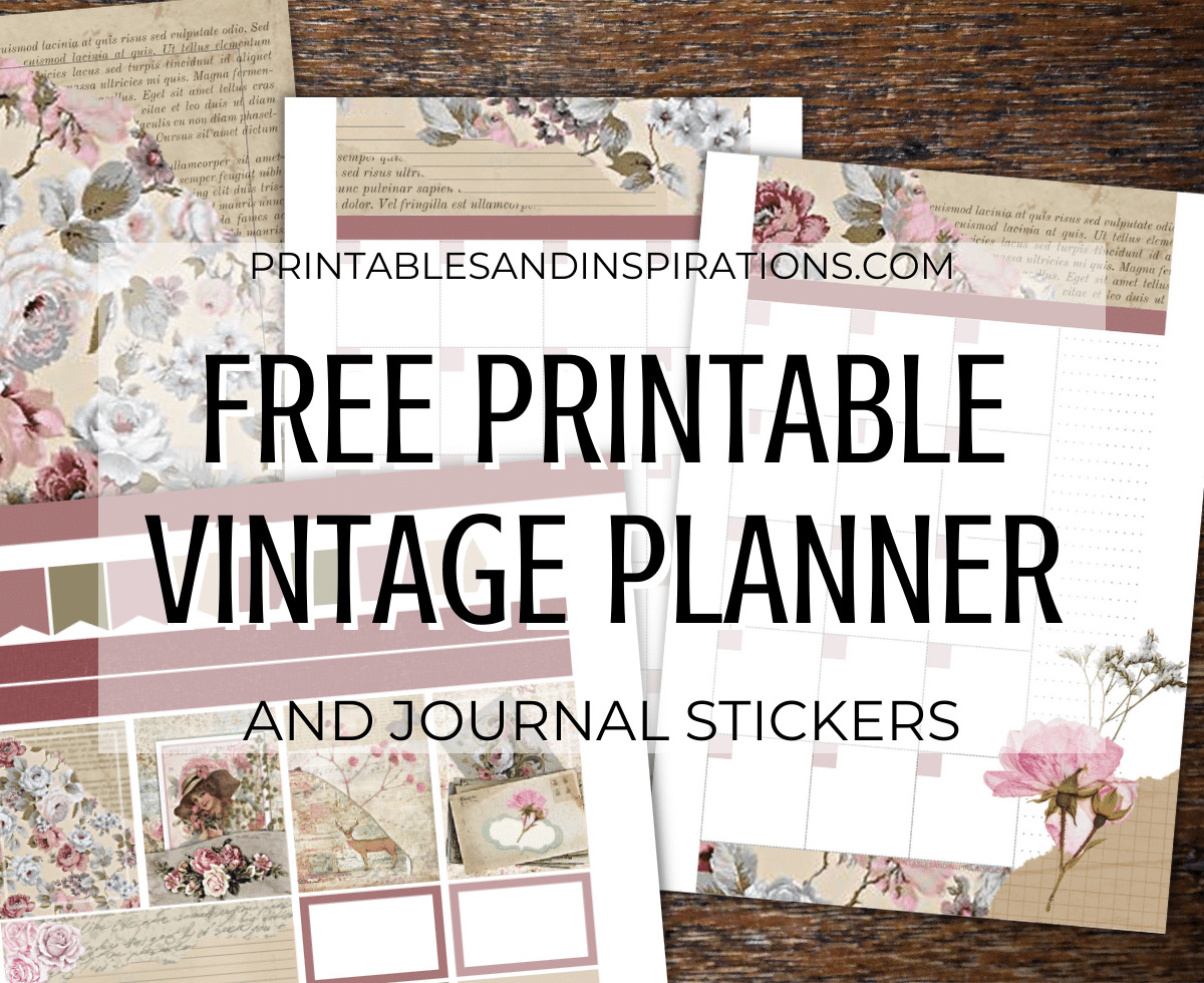 Free Printable Vintage Planner + Journal Stickers - Printables and  Inspirations