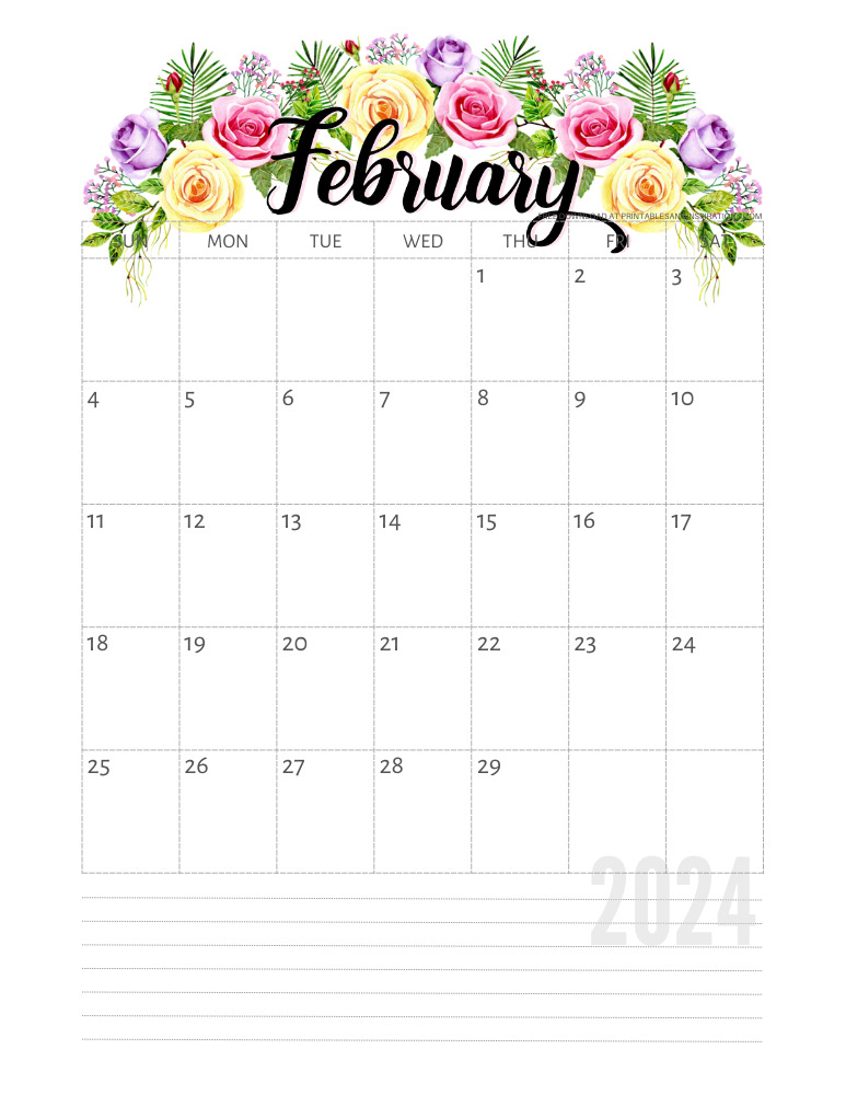 February 2024 Planner Calendar Free Printable - Printables and Inspirations