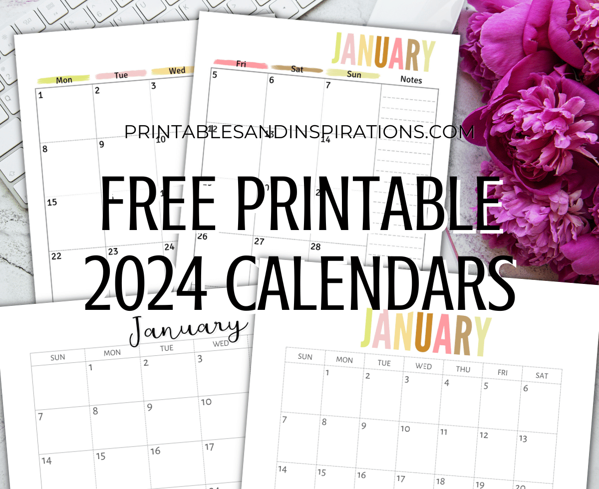 Free Printable 2024 Calendar Printable PDF Printables And Inspirations