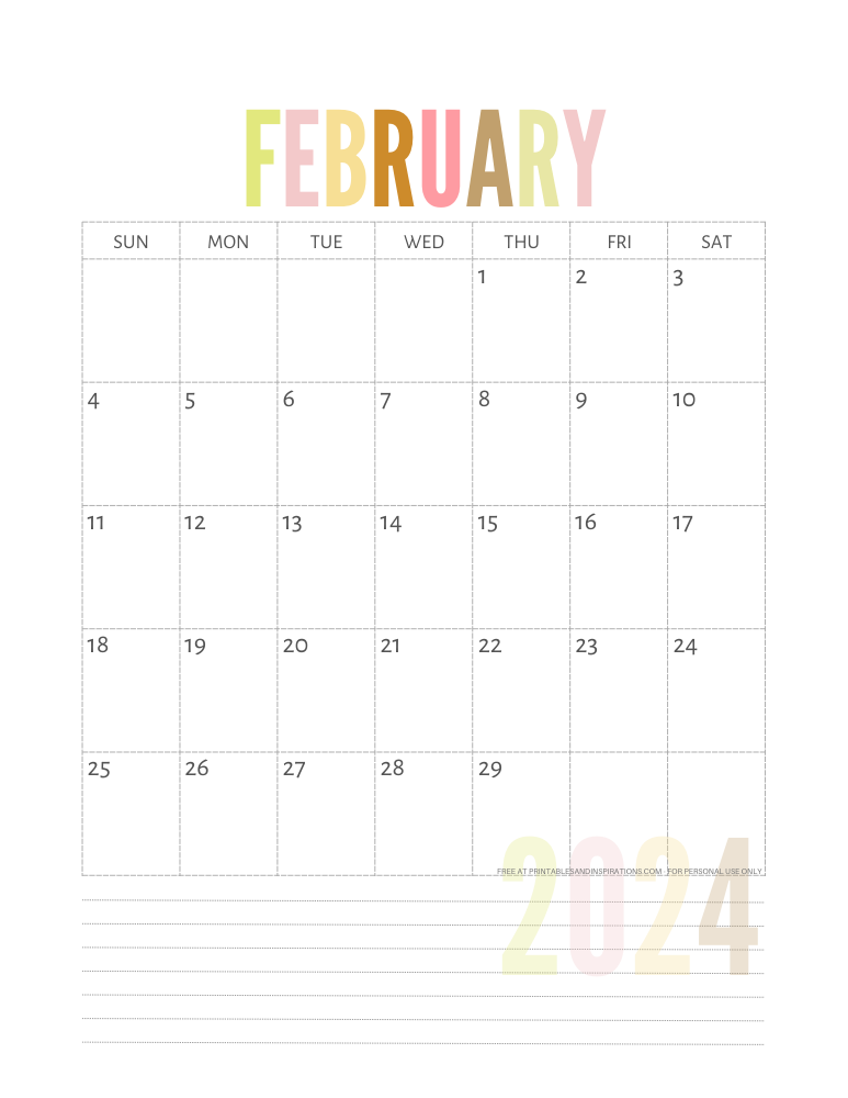 February 2024 Planner Calendar Free Printable - Printables and Inspirations