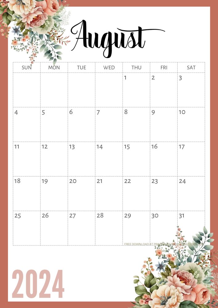 Free 2024 Vintage Floral Calendar Printable - Printables and Inspirations