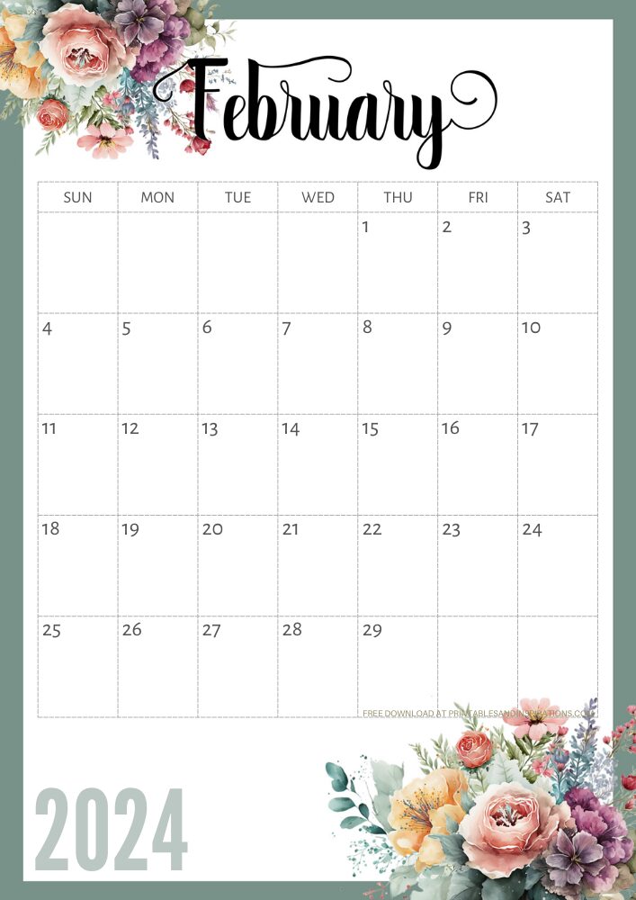 Free 2024 Vintage Floral Calendar Printable - Printables and Inspirations