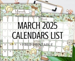 MARCH 2025 calendar free printable monthly planner - You may also download the complete 2025 calendar PDF #printablesandinspirations #freeprintable