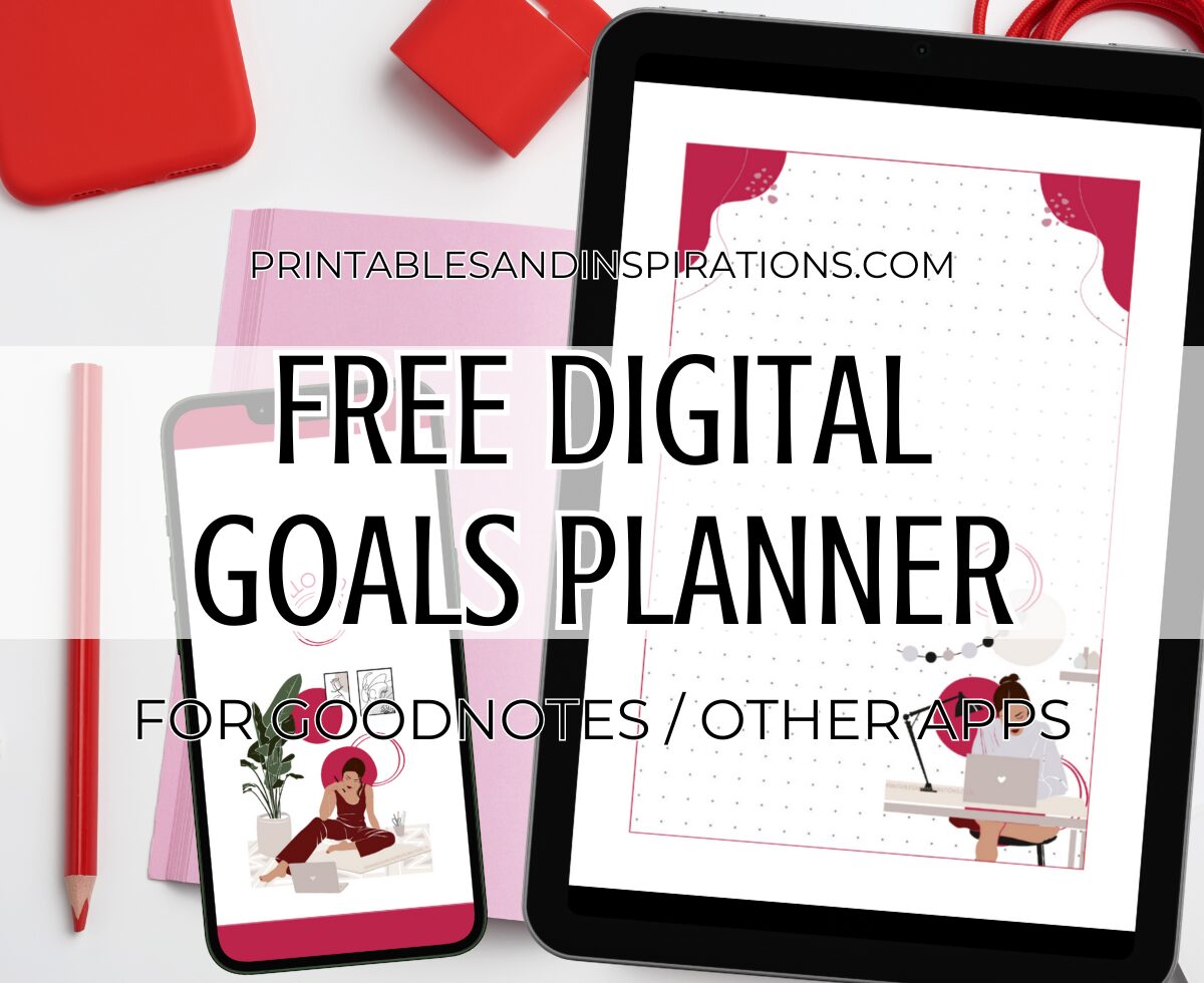 Free printable digital goals planner for 2024 - Goodnotes digital planner free download #goodnotes #digitalplanner #bulletjournal #freeprintable