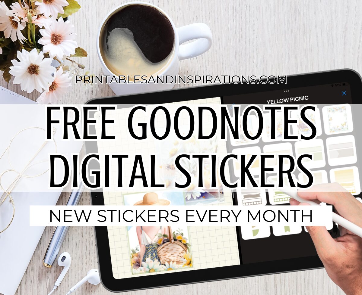 Free Goodnotes Digital Sticker Packs - digital planner stickers for Goodnotes free download #digitalplanner #goodnotes #digitalstickers #printablesandinspirations