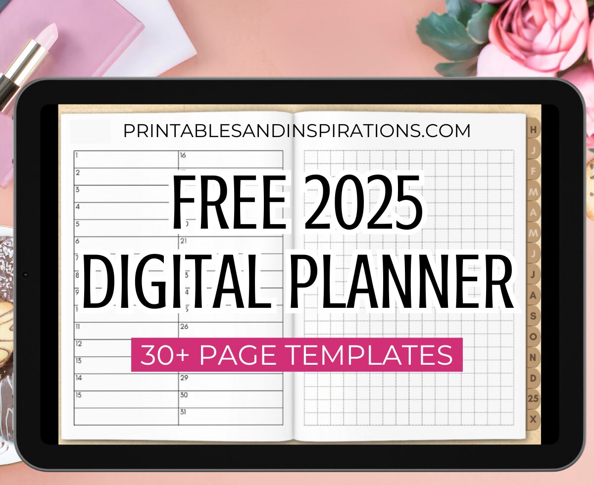 Free Digital Planner For 2025 - free download digital planner for Goodnotes and other apps - #digitalplanner #iPad #digtaljournal #bulletjournal #goodnotes