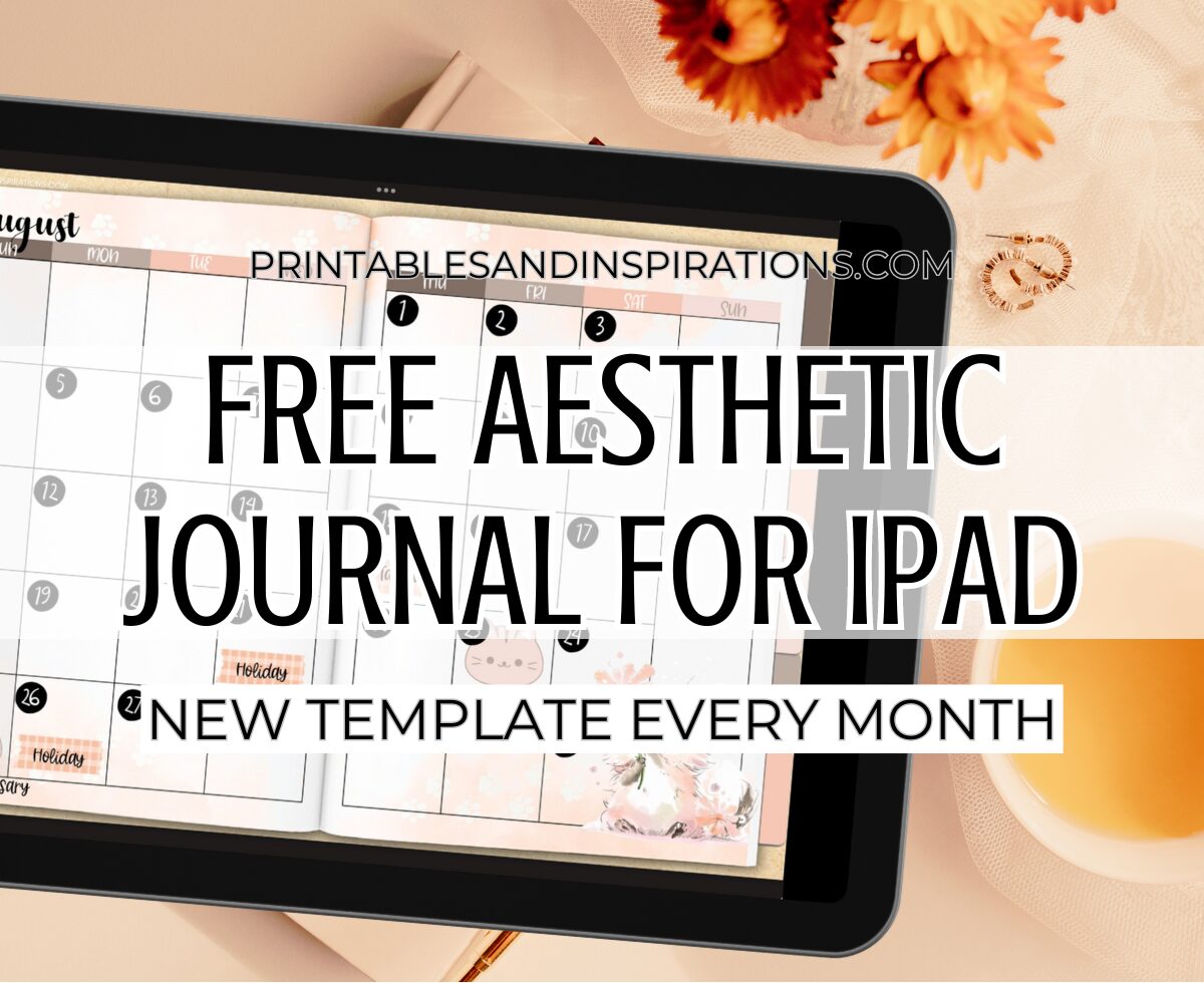 Free aesthetic digital journal for iPad, digital bullet journal for the month, digital planner for iPad, Goodnotes and other apps #digitalplanner #bulletjournal #goodnotes #ipadplanner #digitaljournal