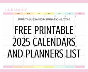 Download 2025 Printable PDF Calendar Templates - Free printable monthly calendar with large numbers for wall calendar, desk monthly calendar #printablesandinspirations #2025