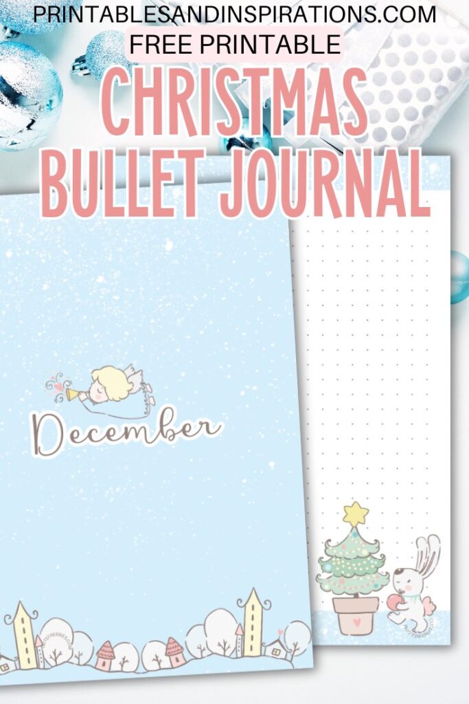 Free printable December bullet journal, Christmas themed planner, cute planner #bulletjournal #freeprintable #printablesandinspirations #christmas