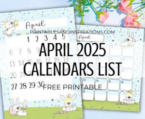 APRIL 2025 calendar free printable monthly planner - You may also download the complete 2025 calendar PDF #printablesandinspirations #freeprintable